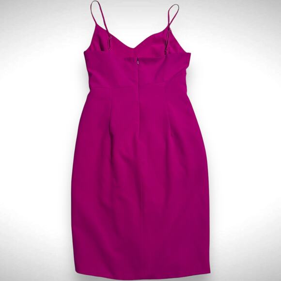 Black Halo Sz 2 Sadora Side Twist Mini Dress Pink Spaghetti Strap Cocktail Party - Picture 5 of 10